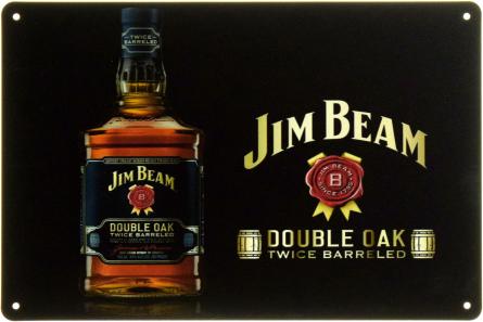 Jim Beam (Double Oak Twice Barreled) (ms-104568) Металева табличка - 20x30см