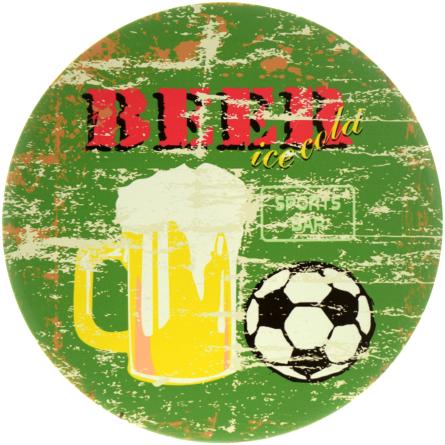 Пиво (Спортивный Бар) / Beer (Sports Bar) (ms-001367) Металлическая табличка - 30см (круглая)