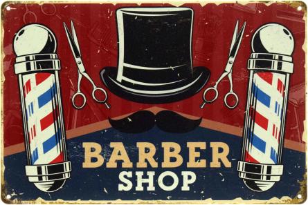 Barber Shop (ms-104602) Металлическая табличка - 20x30см