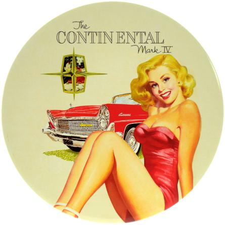 Lincoln Continental (Pin Up) (ms-104156) Металева табличка - 30см (кругла)