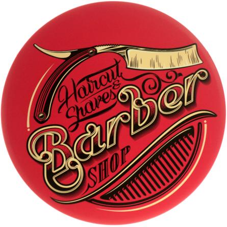Барбершоп / Barber Shop (Haircut & Shaves) (ms-104161) Металлическая табличка - 30см (круглая)