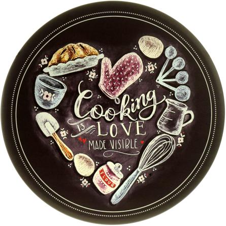 Кулінарія - Це Любов, Що Стає Видимою / Cooking Is Love Made Visible (ms-104163) Металева табличка - 30см (кругла)