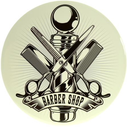 Барбершоп (Ножницы) / Barber Shop (ms-104165) Металлическая табличка - 30см (круглая)