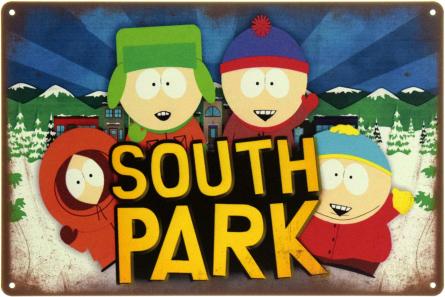 Южный Парк (Зимнее Приключение) / South Park (ms-104593) Металлическая табличка - 20x30см