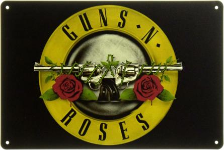 Guns N’ Roses: Символика Смелости (ms-104590) Металлическая табличка - 20x30см