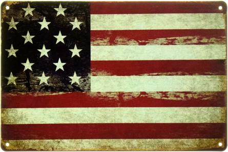Прапор Сполучених Штатів Америки (ms-00541) Металева табличка - 20x30см
