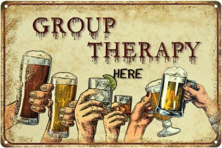 Group Therapy Here (ms-104572) Металева табличка - 20x30см