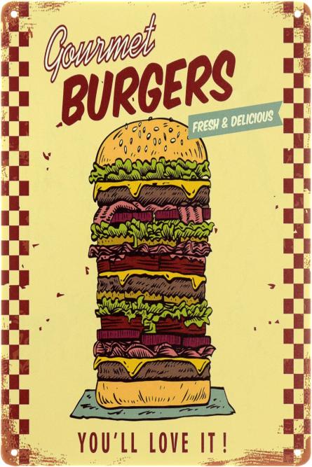 Бургеры Для Гурманов (Свежие И Вкусные) / Gourmet Burgers (Fresh & Delicious) (ms-104036) Металлическая табличка - 20x30см