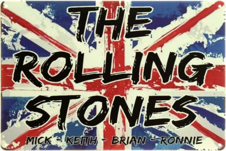 The Rolling Stones (Mick - Keith - Brian - Ronnie) (ms-104565) Металева табличка - 20x30см