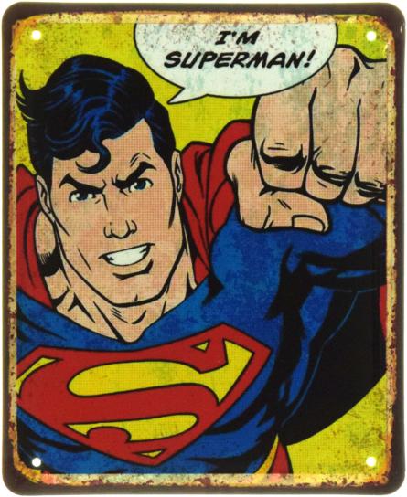 I'm Superman! (ms-104610) Металева табличка - 18x22см