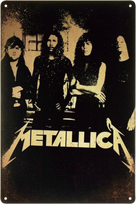Metallica (Чорний Фон) (ms-103462) Металева табличка - 20x30см