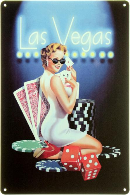 Лас-Вегас / Las Vegas (Pin Up) (ms-104015) Металлическая табличка - 20x30см
