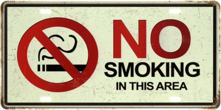 Не Курить В Этом Районе / No Smoking In This Area (ms-001853) Металлическая табличка - 15x30см