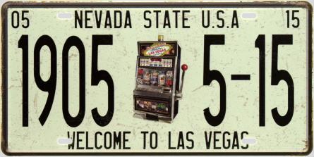 Штат Невада, США (Добро Пожаловать В Лас-Вегас) / Nevada State USA (Welcome To Las Vegas) (ms-001082) Металлическая табличка - 15x30см