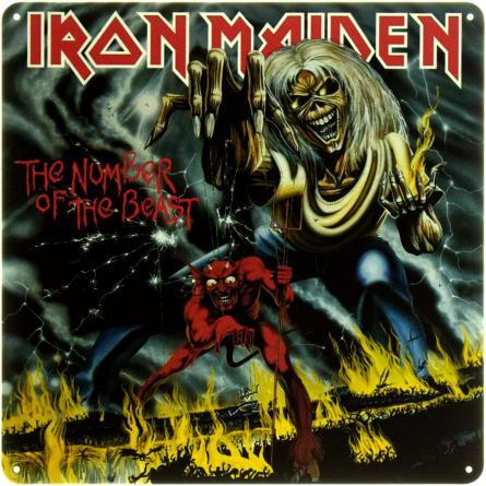 Iron Maiden – The Number of the Beast (ms-104655) Металлическая табличка - 30x30см