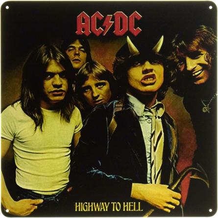 AC/DC – Highway To Hell (ms-104656) Металлическая табличка - 30x30см