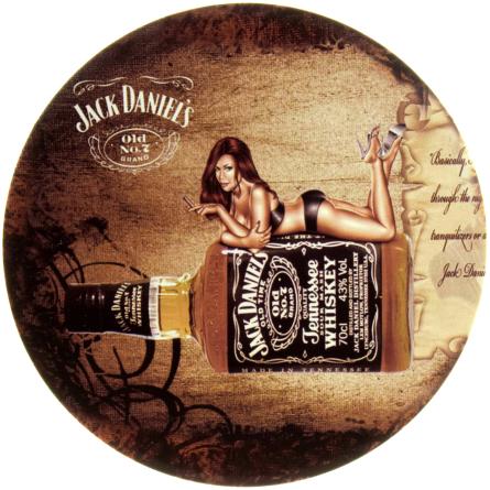 Jack Daniel's - Обнаженные Акценты (Pin Up) (ms-104652) Металлическая табличка - 30см (круглая)