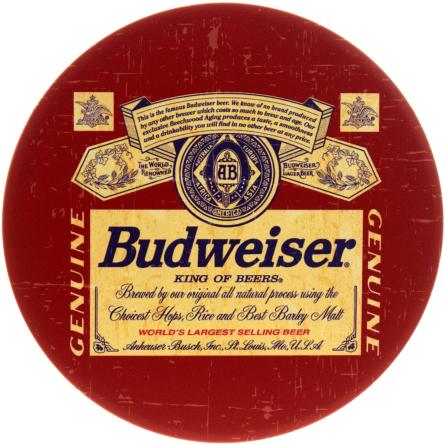 Budweiser (Американская Легенда) (ms-104636) Металлическая табличка - 30см (круглая)