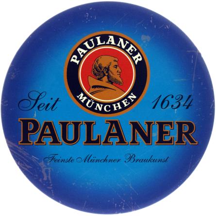 Paulaner (Символ Пивоваріння) (ms-104642) Металева табличка - 30см (кругла)