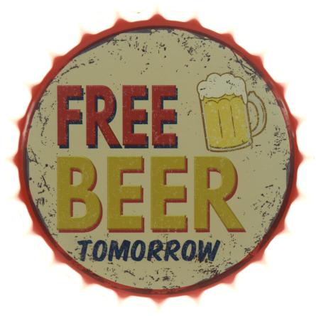 Free Beer Tomorrow (ms-104662) Металлическая табличка - 35см (кришка)