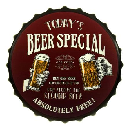 Уникальное Предложение / Today's Beer Special (ms-104658) Металлическая табличка - 35см (кришка)