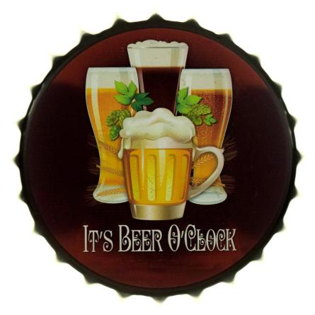 Пивний Компас / It's Beer O'Clock (ms-104670) Металева табличка - 35см (кришка)