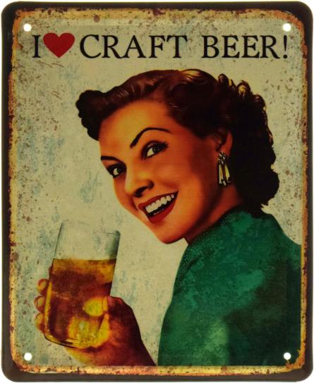 Я Люблю Крафтове Пиво! / I Love Craft Beer! (ms-103597) Металева табличка - 18x22см