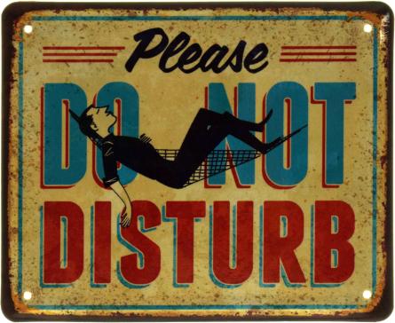Пожалуйста, Не Беспокойте / Please Do Not Disturb (ms-103627) Металлическая табличка - 18x22см