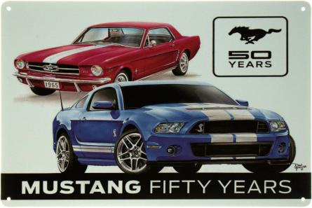 Ford Mustang (Fifty Years) (ms-103443) Металлическая табличка - 20x30см