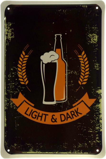 Beer Light & Dark (ms-103638) Металева табличка - 20x30см