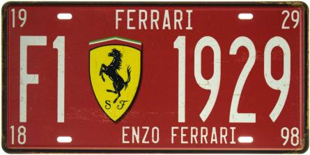Ferrari Enzo (F1 1929) (ms-001106) Металева табличка - 15x30см