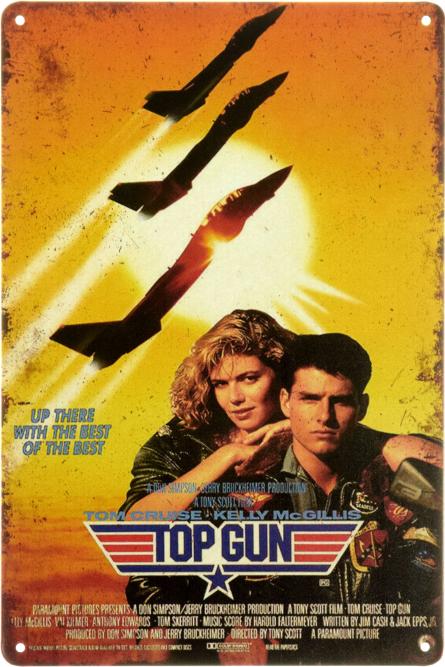 Найкращий Стрілець (Том Круз, Келлі Макгілліс) / Top Gun (Tom Cruise, Kelly McGillis) (ms-104020) Металева табличка - 20x30см