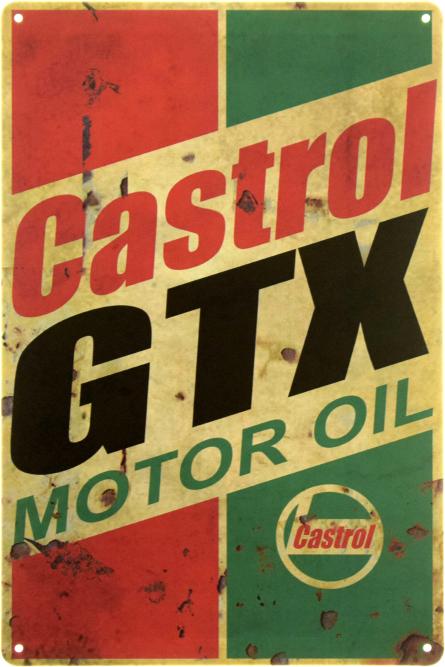 Castrol GTX Motor Oil (ms-002224) Металлическая табличка - 20x30см