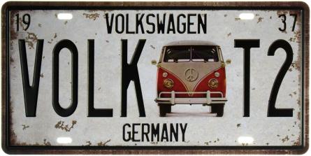 Фольксваген Німеччина / Volkswagen Germany (VOLK T2) (ms-001073) Металева табличка - 15x30см