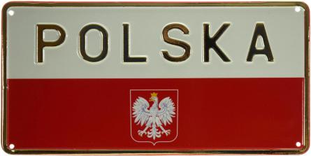 Польша / Polska (ms-103702) Металева табличка - 15x30см