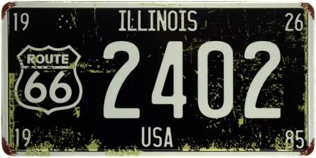 Іллінойс / Illinois 2402 (Route 66) (ms-103704) Металева табличка - 15x30см