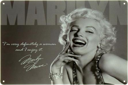 Мэрилин Монро (Цытата) / Marilyn Monroe (ms-103468) Металлическая табличка - 20x30см