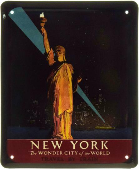 Нью-Йорк (Чудо-Город Мира) / New York (The Wonder City Of The World) (ms-103605) Металлическая табличка - 18x22см