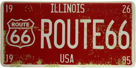 Іллінойс / Illinois Route 66 (Червона) (ms-103706) Металева табличка - 15x30см