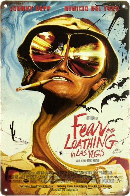 Страх И Ненависть В Лас-Вегасе / Fear and Loathing in Las Vegas (ms-104012) Металлическая табличка - 20x30см