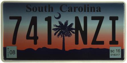 Южная Каролина / South Carolina 741 NZI (ms-103711) Металлическая табличка - 15x30см