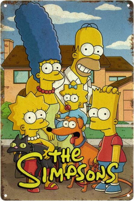 Сімпсони / The Simpsons (Family) (ms-103478) Металева табличка - 20x30см