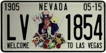 Невада / Nevada LV 1854 (Welcome To Las Vegas) (ms-103715) Металева табличка - 15x30см