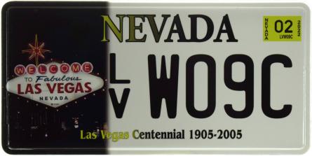 Невада / Nevada LV W09C (Las Vegas) (ms-103717) Металева табличка - 15x30см