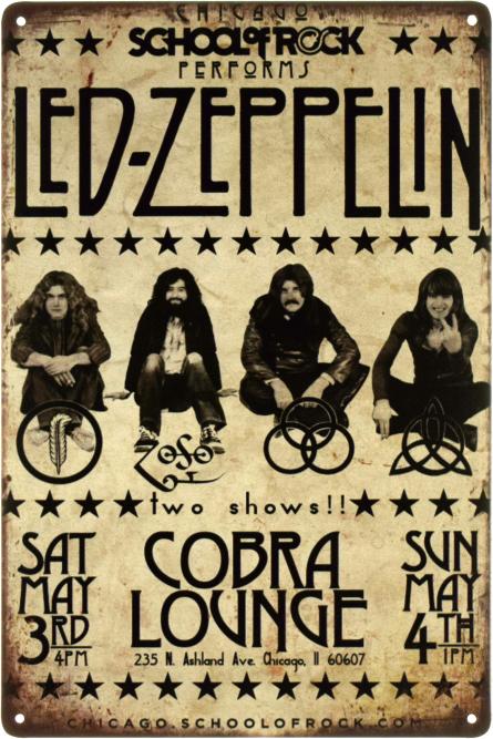 Led Zeppelin (Cobra Lounge) (ms-103379) Металлическая табличка - 20x30см