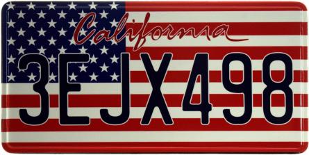 Каліфорнія / California 3EJX498 (ms-103719) Металева табличка - 15x30см