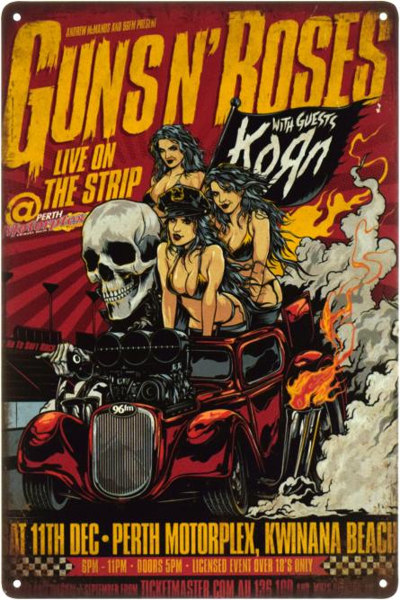Guns N’ Roses (With Guests Korn) (ms-103381) Металева табличка - 20x30см