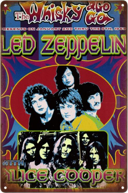 Led Zeppelin (Alice Cooper) (ms-103384) Металлическая табличка - 20x30см