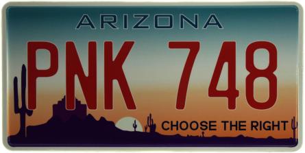 Арізона / Arizona PNK 748 (ms-103722) Металева табличка - 15x30см