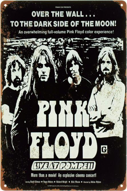 Pink Floyd (Live At Pompeii) (ms-103386) Металева табличка - 20x30см